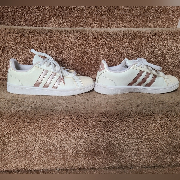 Adidas Grand Court Shoes Pink Stripes 7.5 - Picture 4 of 12